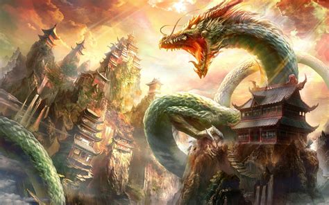 fantasy Art, Dragon, Chinese Architecture Wallpapers HD / Desktop and ...