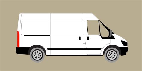 White van vector illustration. realistic cargo van. All layers and ...