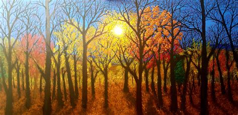 Just sharing... progress on my autumn forest painting! I'm very happy ...