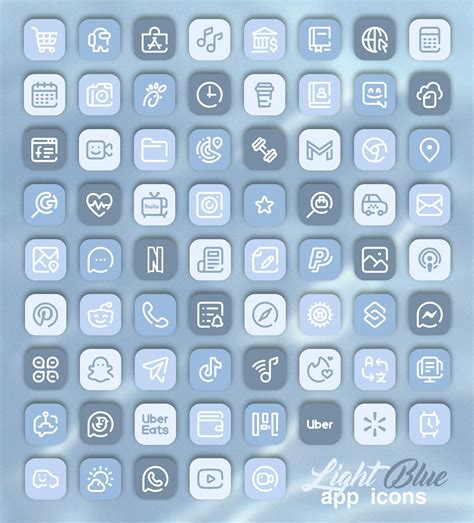 Light Blue App Icons for iOS 14 & Android - Free Aesthetic Baby Blue Icons