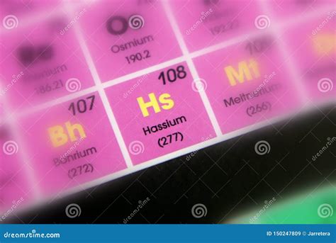 Chemical element Hassium stock image. Image of periodic - 150247809