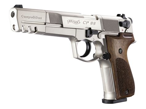 Walther Airguns CP88CNW Nickel Competition Co2 Pellet Pistol - 6 Inch ...