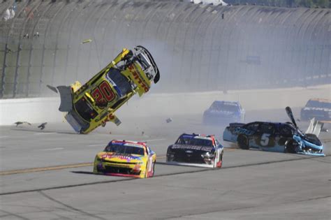 NASCAR’s Blaine Perkins hospitalized after car flips six times in ...