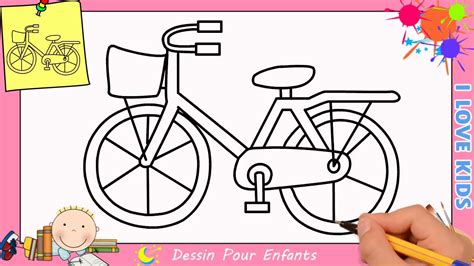 Comment dessiner un vélo FACILEMENT etape par etape pour ENFANTS 4 ...