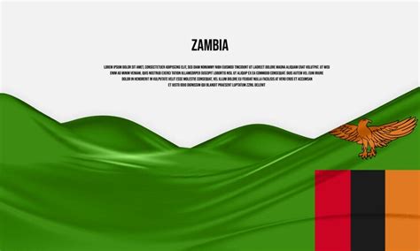 Premium Vector | Zambia flag design waving zambia flag made of satin or ...