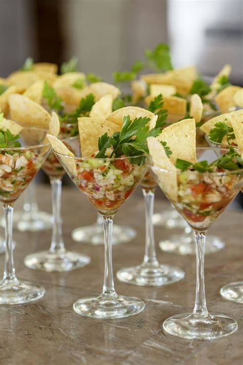 Wedding appetizers - Shrimp ceviche in a martini glass. | Party food ...