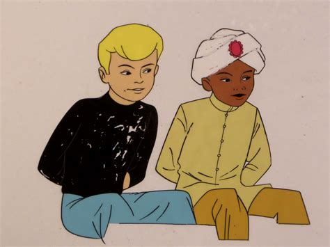 This is an original production cel featuring Jonny Quest and Hadji from ...