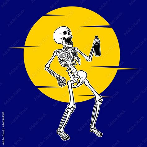 skeleton skull drinking beer logo vector illustration Stock Vector ...