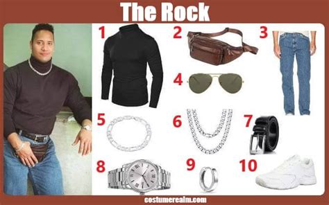 The Rock Costume, Dwayne Johnson The Rock From The 90s Costume