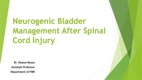 Neurogenic Bladder Management After Spinal Cord Injury - ppt download