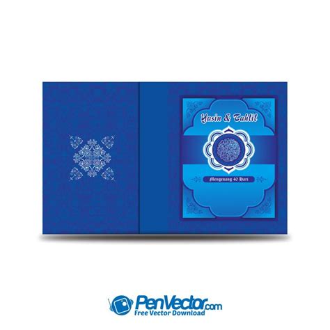 Cover Yasin Tahlil Blue Design Free Vector