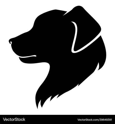 Dog head silhouette Royalty Free Vector Image - VectorStock