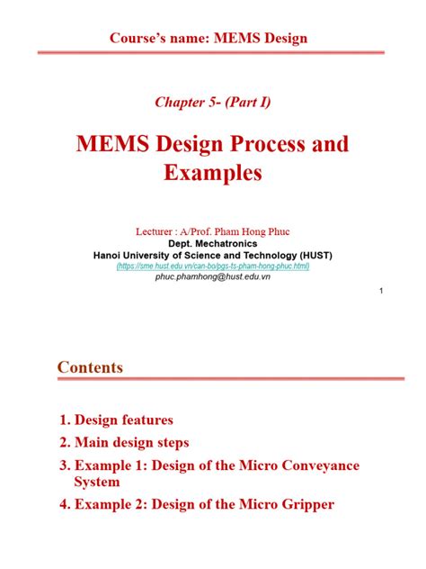 MEMS Design Chap 5 (P1-New) - MEMS DESIGN Process | PDF | Atomic Force ...