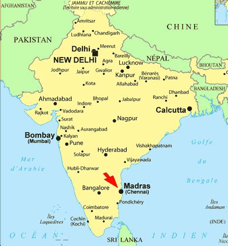 Madras India Map