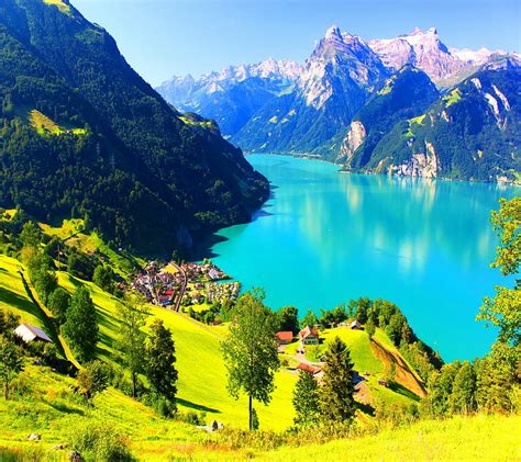 Switzerland, lake mountains, landscape, scenery, HD wallpaper | Peakpx