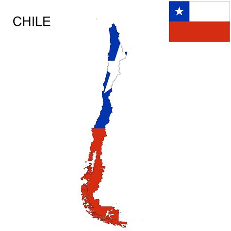 Chile flag map - Chile map flag (South America - Americas)