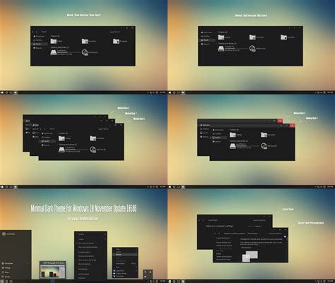 Minimal Dark Theme for Win10 - Skin Pack Theme for Windows 10