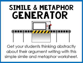 Simile and Metaphor Generator by Edenfield English | TPT