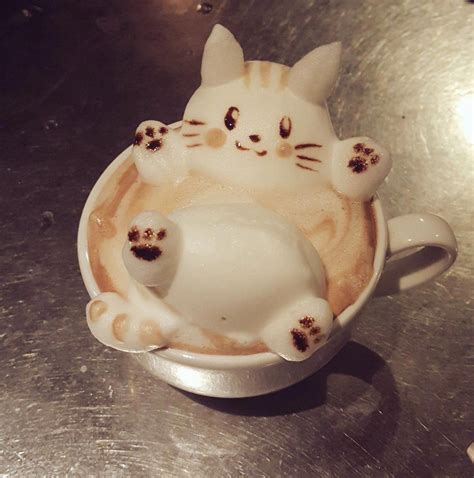 Cute cat latte art~ #nespresso | Latte art, Coffee art, Cute snacks