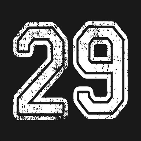 Number 29 Grungy in white - 29 - T-Shirt | TeePublic