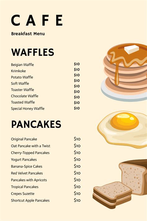 Breakfast Cafe Menu | Menü Template