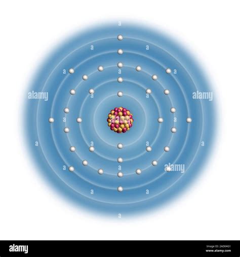 Rubidium (Rb). Diagram of the nuclear composition and electron ...