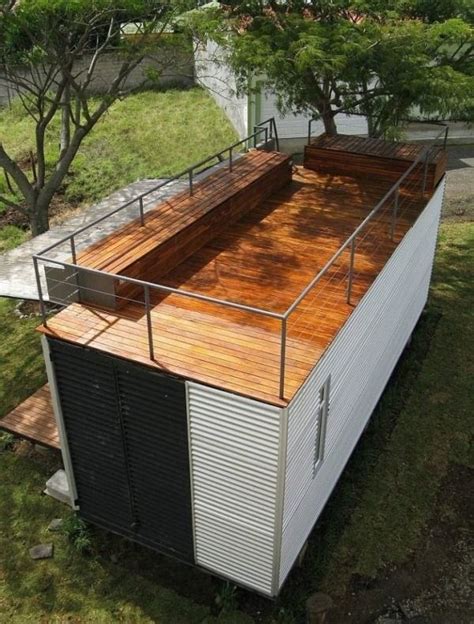 20′ Shipping Container With A Rooftop Deck and Room for Four - Survival ...