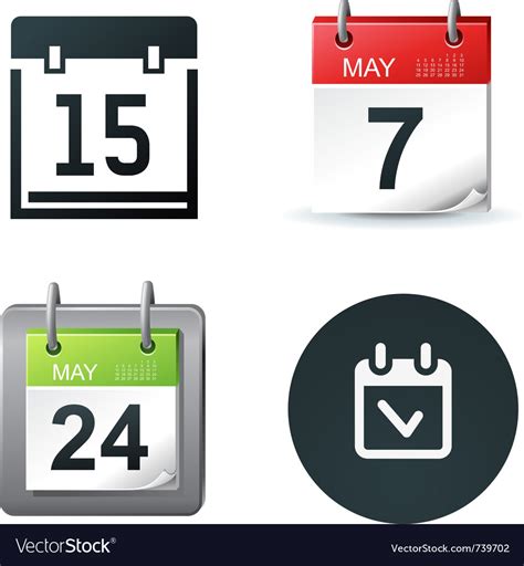 Calendar icons Royalty Free Vector Image - VectorStock