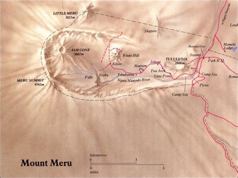 Mount Meru Physical Map - 32deg S 367deg E • mappery