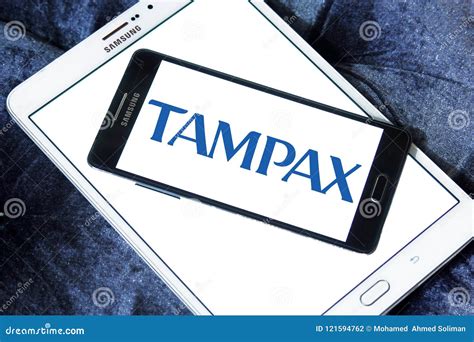 Tampax company logo editorial photography. Image of commercial - 121594762