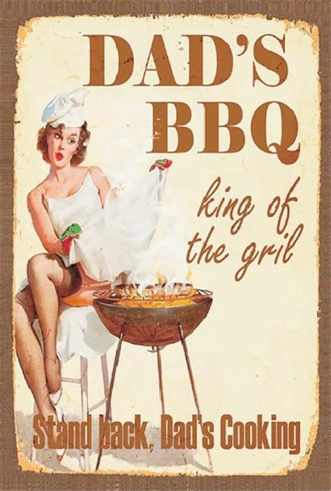 Vintage Home Decor DAD'S BBQ Vintage Metal Tin Signs Retro Metal Sign ...