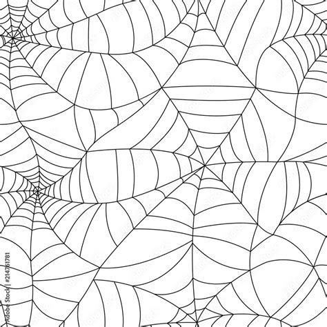 Seamless spider web pattern. Vector illustration with black spiderweb ...