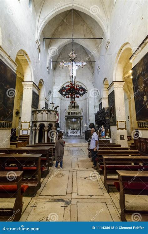 TROGIR, CROATIA, OCTOBER 01. 2017: Tourists and Believer Inside ...