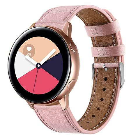 Samsung Galaxy Watch Active Bands 40mm Leather Replacement Strap Band Pink