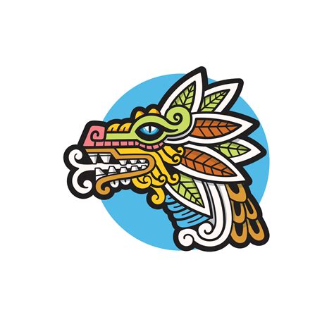 quetzalcoatl head mexican god aztec graphic 11117950 Vector Art at Vecteezy