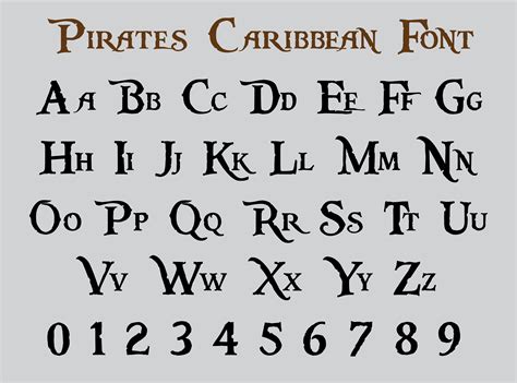 Pirates of Caribbean Fontsvg PNG - Etsy