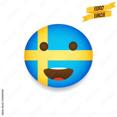 Euro emoji. Sweden Flag Emoticon. Emoticon sport fan. Emoji isolated ...