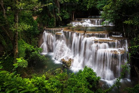 waterfall, Kanjanaburi, Thailand, River, Jungle, Forest Wallpapers HD ...