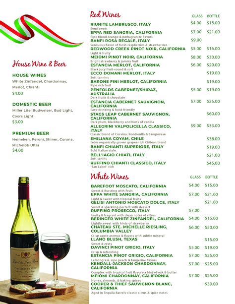 Menu – Frankie's Italian Grill