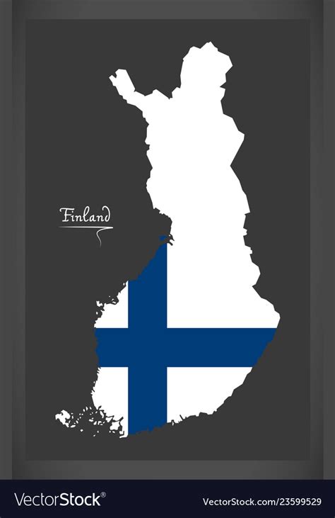 Finland map of with finnish national flag Vector Image