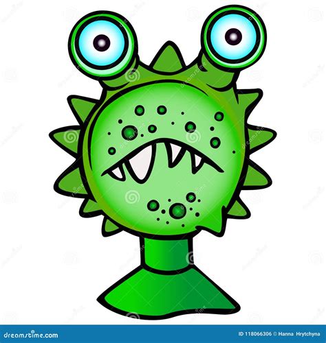 Funny Monster, Small Big-eyed Monster. Stock Vector - Illustration of ...