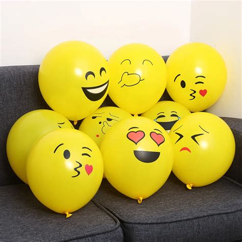 Aliexpress.com : Buy 10pcs Emoji Balloons Smiley Face Expression Yellow ...