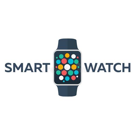 Smart Watch Isolated on White. Logo. Stainless Silver . Vector with App ...