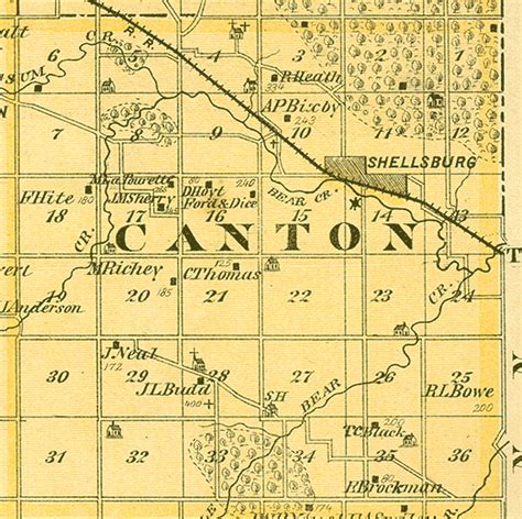 1875 Map of Canton Township, Benton County, Iowa