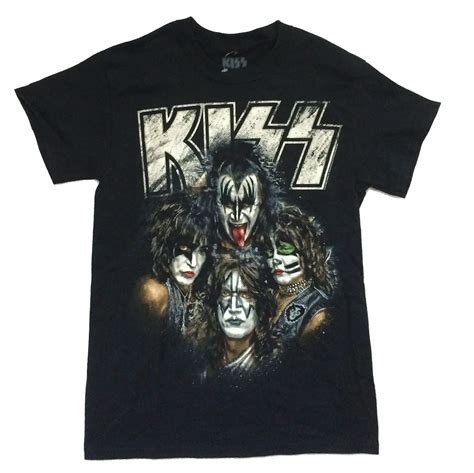 KISS Classic Makeup Band Image Black T Shirt New Official Band Merch ...