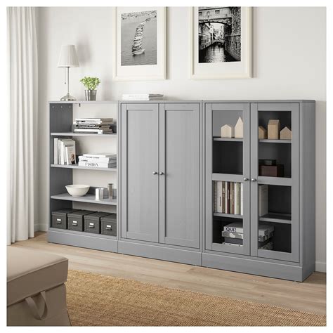 HAVSTA Storage combination w/glass doors - gray - IKEA | Ikea living ...