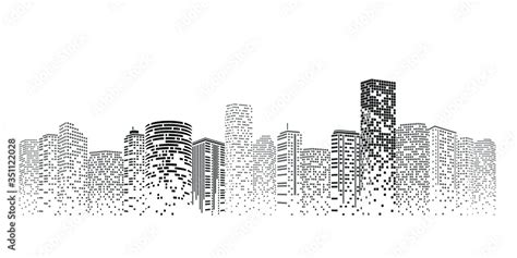 Abstract Futuristic City vector, Digital Cityscape background ...