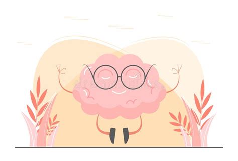 Calm Brain Meditation To Relax Balance or Mental Wellness Stock Vector ...