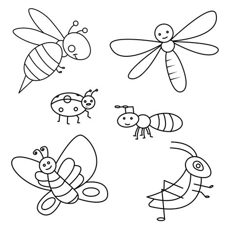 Outline insect vector set 1822153 Vector Art at Vecteezy