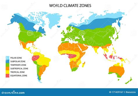 World Climate Zones Map, Vector Geographic Infographics Stock Vector ...